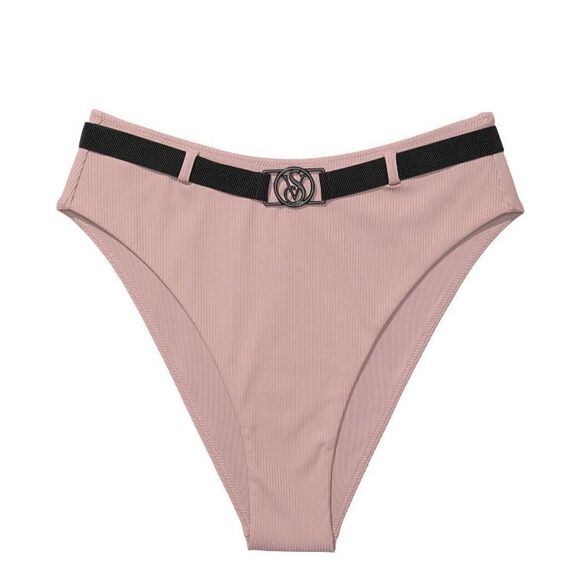 Victorias Secret Swim Wild Wandered Belted High-waist Bikini Bottom French mauve - Picture 1 of 5
